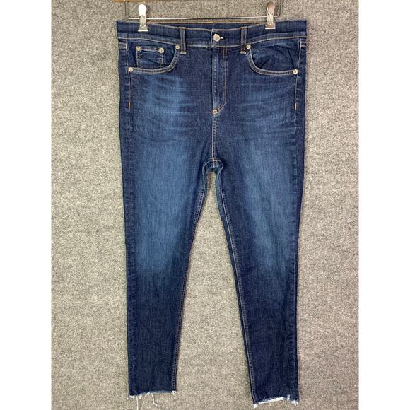 Rag & Bone Womens Blue Denim 10inch ankle Skinny Leg‎ Jeans Size 32 - Picture 1 of 12